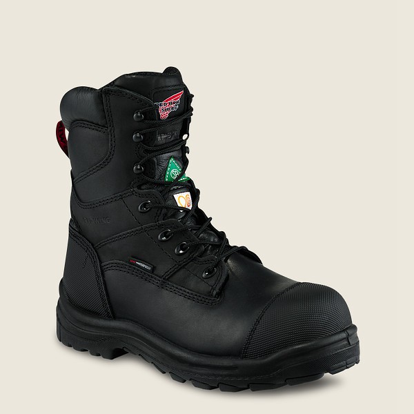 Red Wing Mens Safety Boots - King Toe® - 8-inch Waterproof Csa Toe - Black - VMA120864